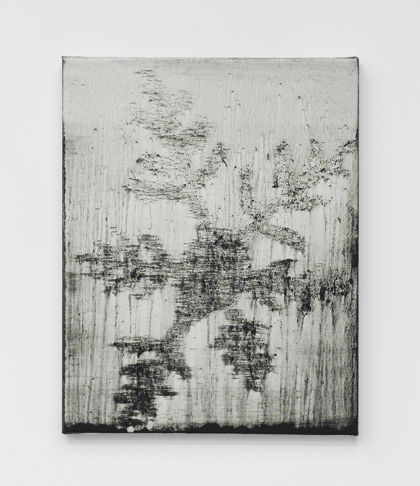 Alex Kwartler, Snowflake (To the Harbormaster, for ML), 2018, oil and pumice on canvas, 14 x 11 in.