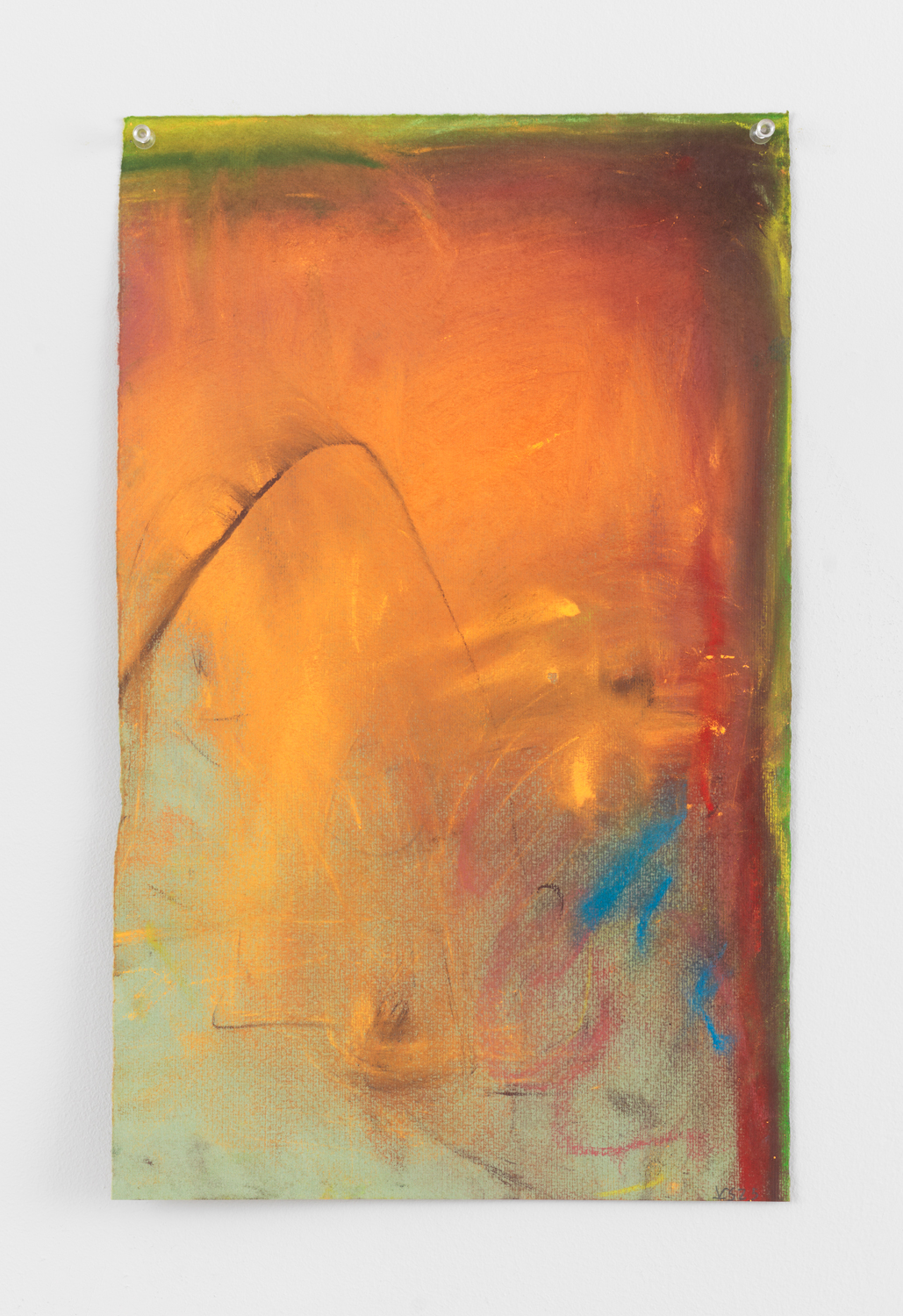 Jane Swavely, Untitled, 2025, Soft pastel on Bugra, 17 x 10 1/2 in.