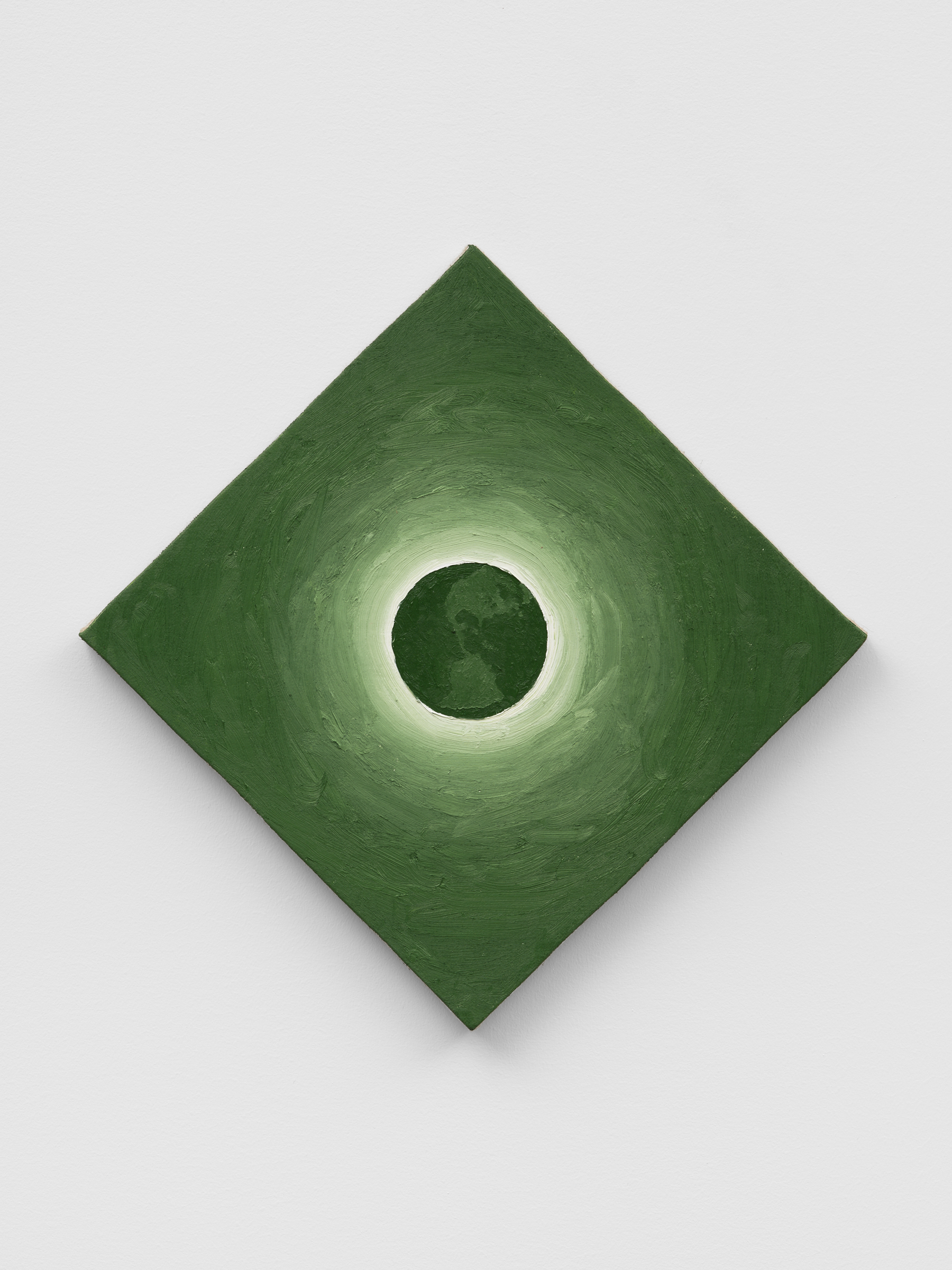 Alex Kwartler, Eclipse (Green), 2022, Oil on linen, 16 x 16 in.