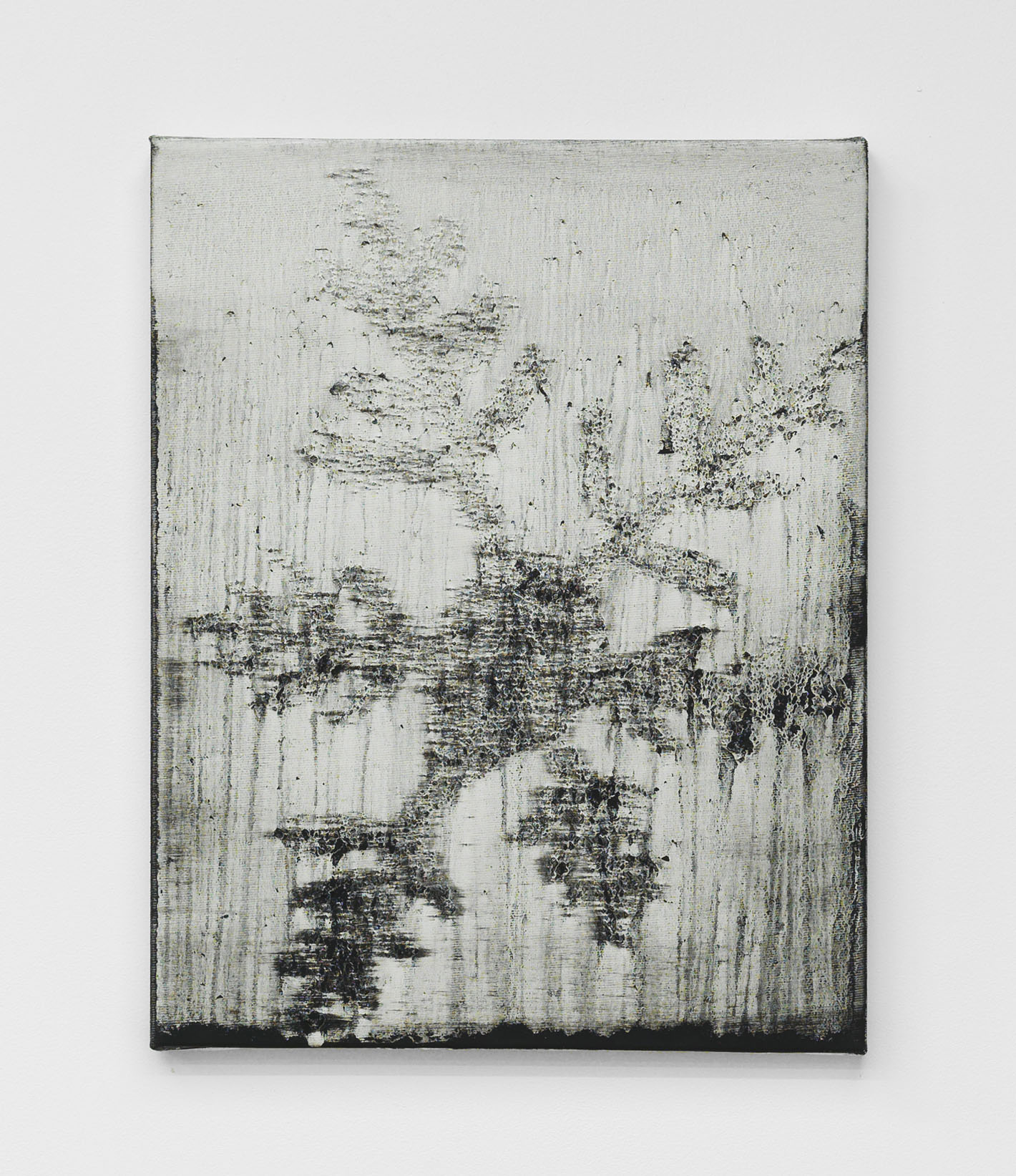 Alex Kwartler, Snowflake (To the Harbormaster, for ML), 2018, oil and pumice on canvas, 14h x 11w in.