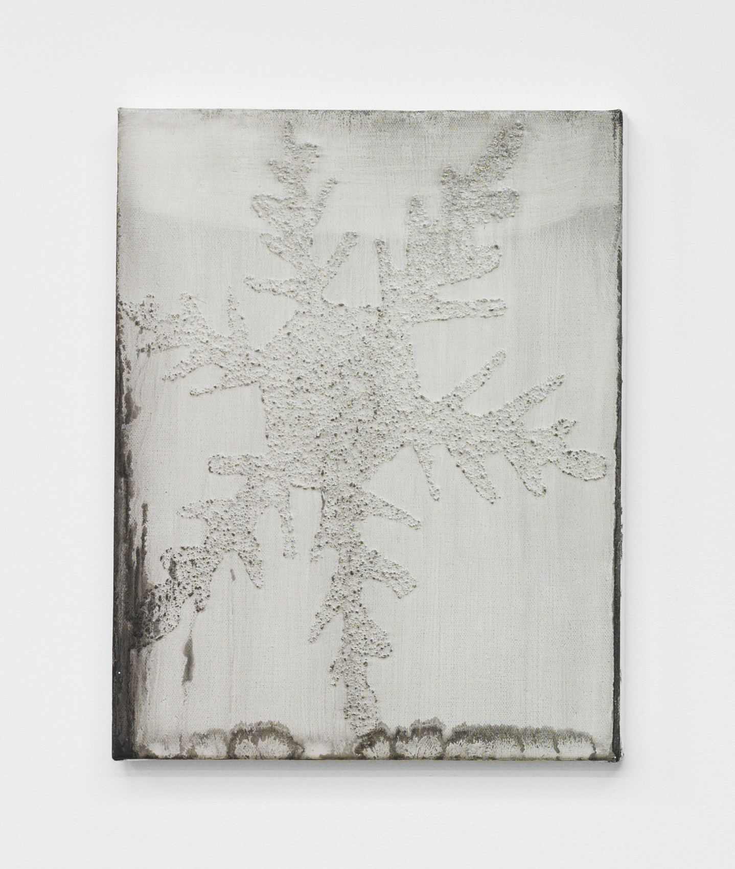 Alex Kwartler, Snowflake (I'm Nobody! Who are you?, for MA), 2018, oil and pumice on canvas, 14h x 11w in.