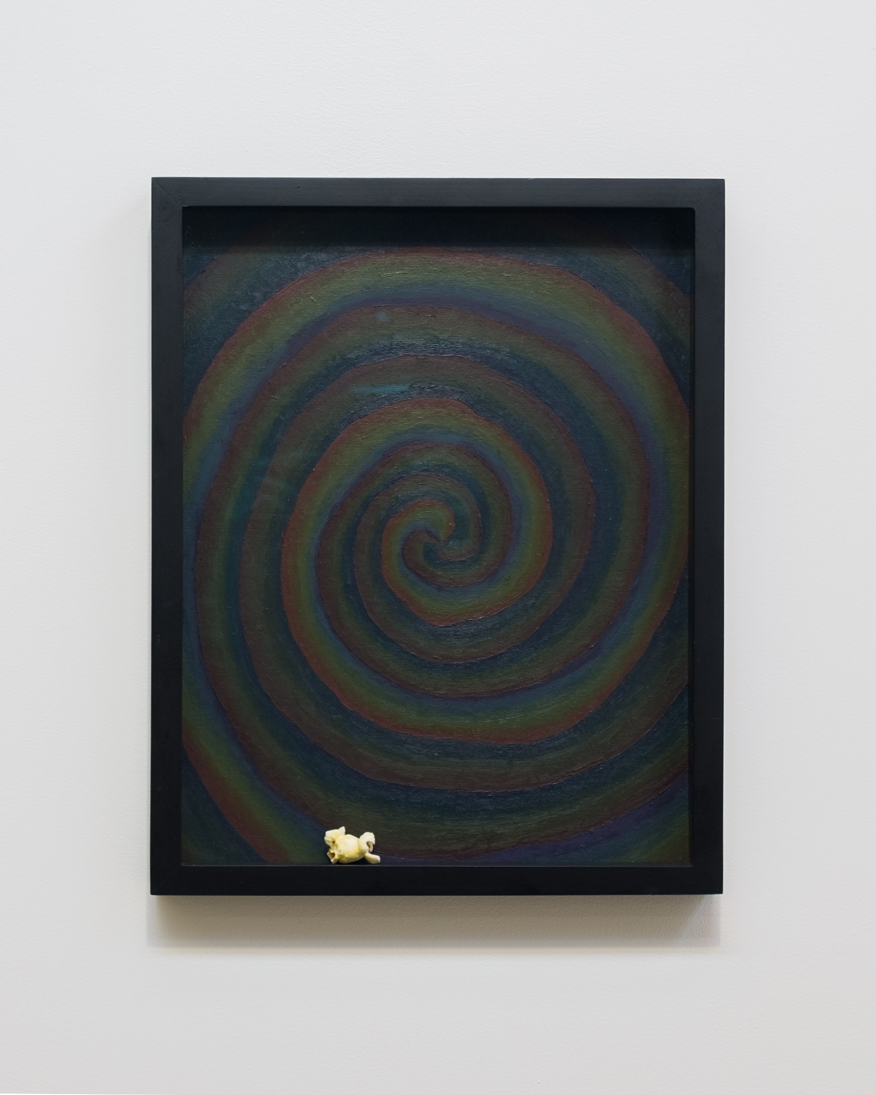 Alex Kwartler, Unititled (with popcorn), 2018, oil on canvas board, popcorn, 14h x 11w in.