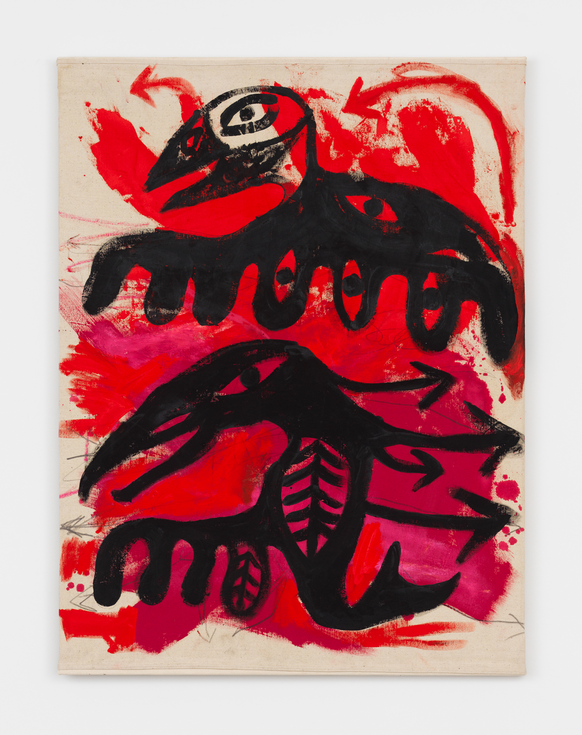 Bill Saylor, Cosmico, 2019, Oil on dropcloth over panel, 48h x 36w in.