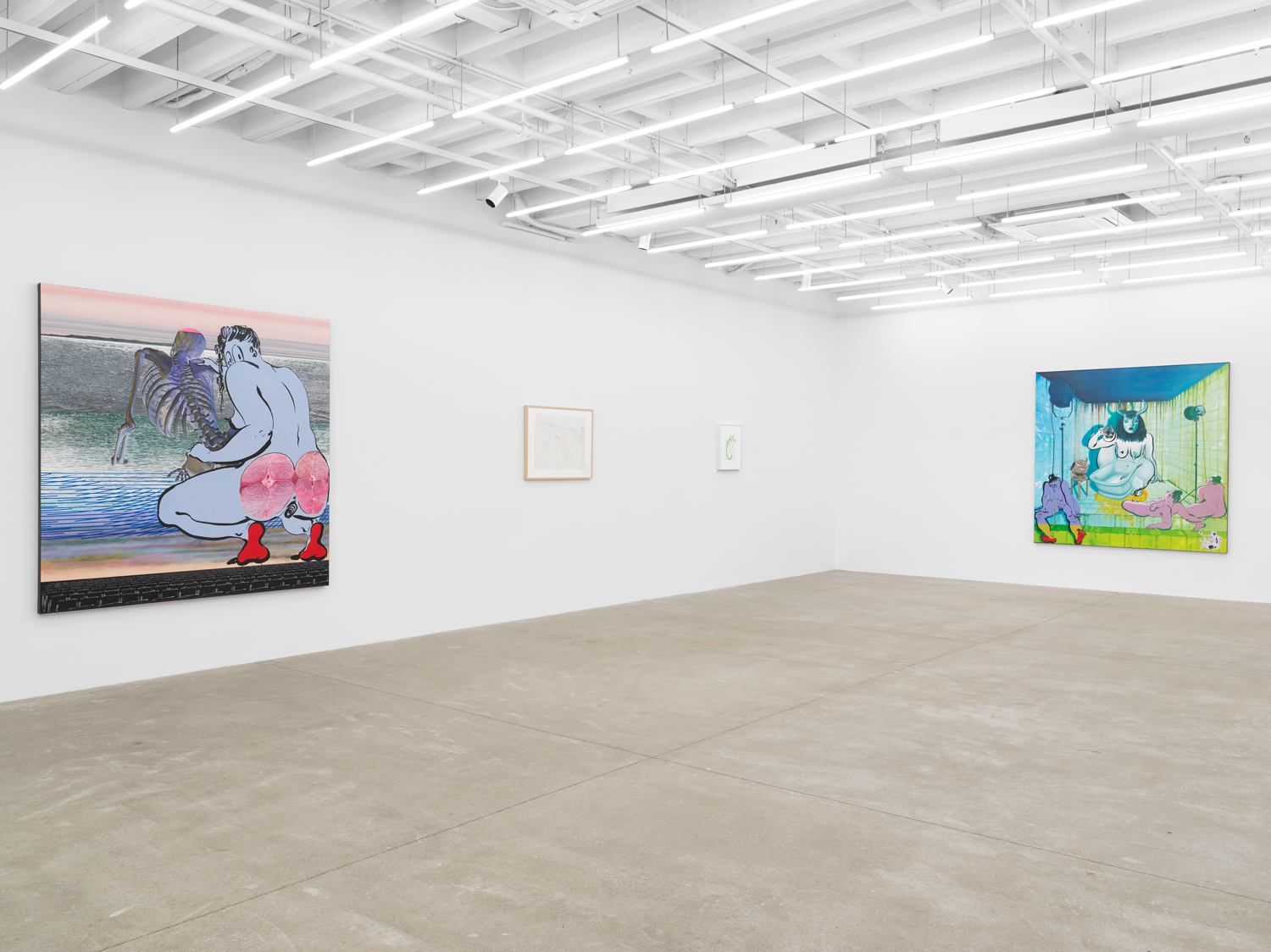 Installation view, Ebecho Muslimova & Maria Lassnig, Magenta Plains, New York, NY, 2025