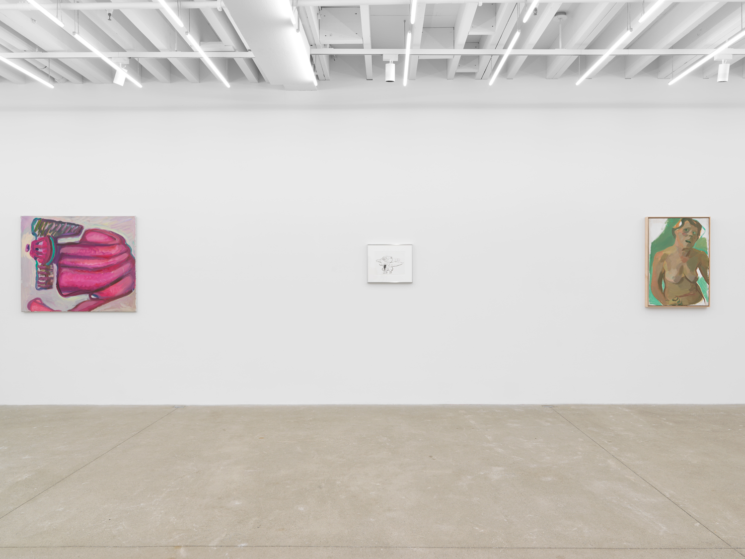 Installation view, Ebecho Muslimova & Maria Lassnig, Magenta Plains, New York, NY, 2025