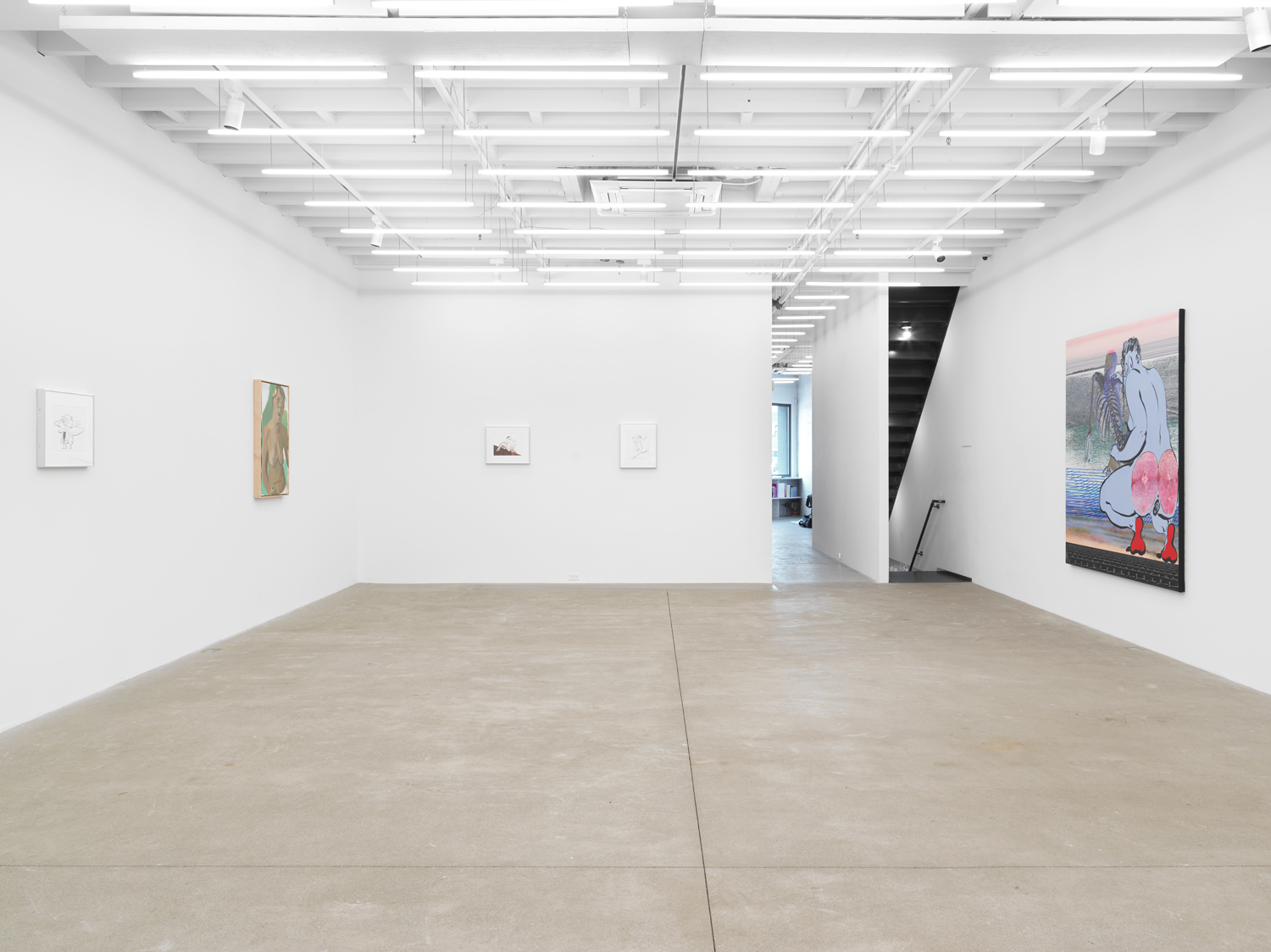 Installation view, Ebecho Muslimova & Maria Lassnig, Magenta Plains, New York, NY, 2025
