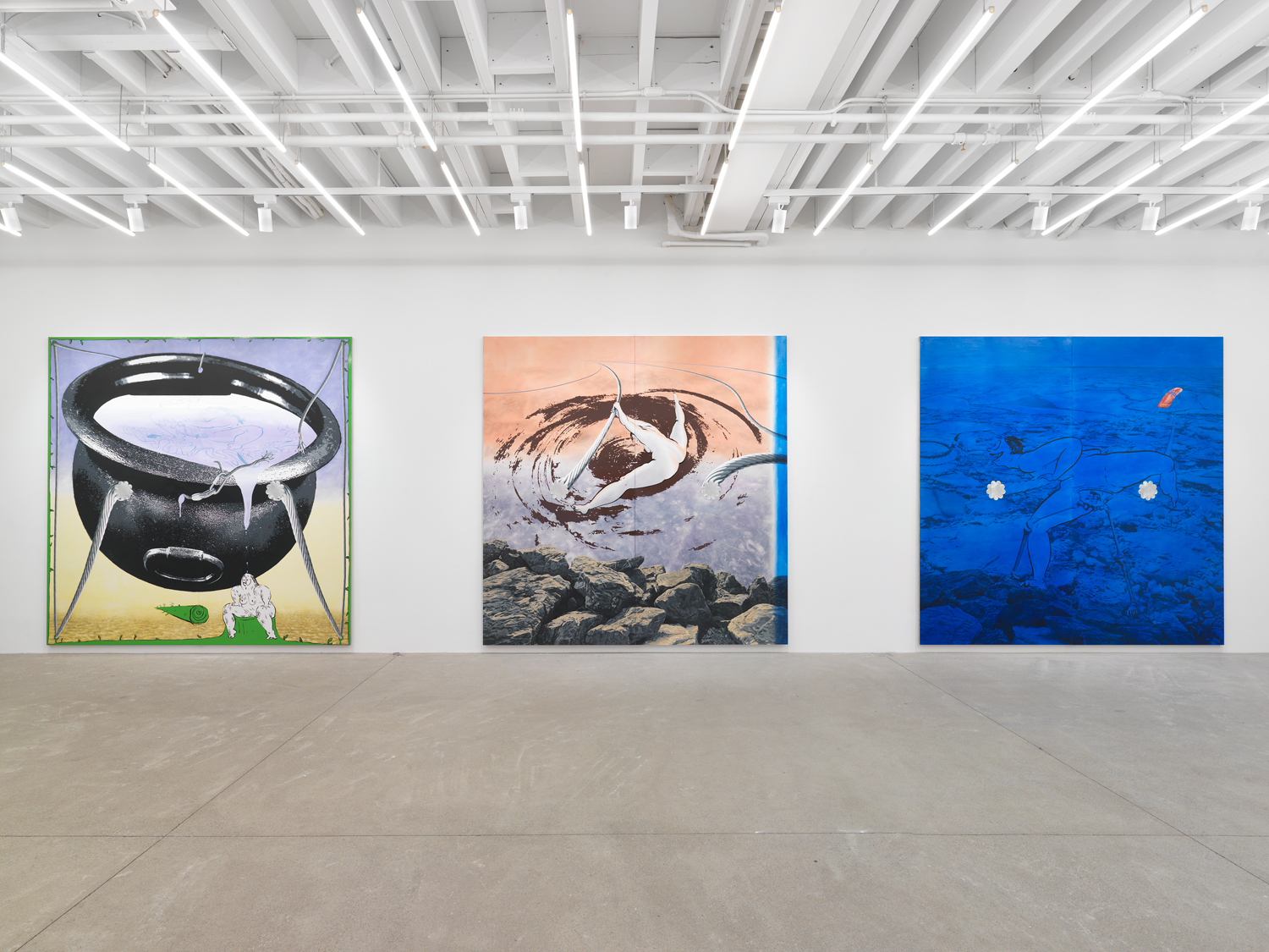 Installation view, Ebecho Muslimova: FOG, Magenta Plains, New York, NY, 2023.