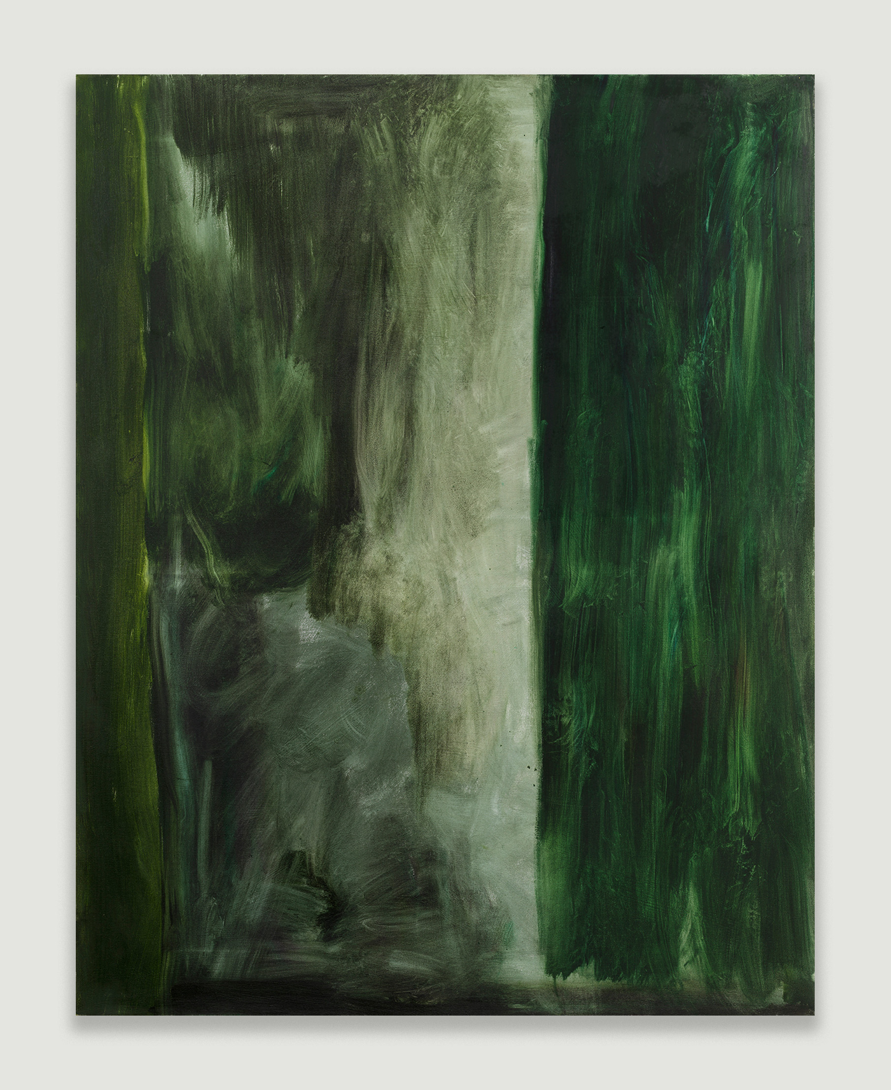 Jane Swavely, OID #3 Green, 2021, Oil on canvas, 56 x 44 in.