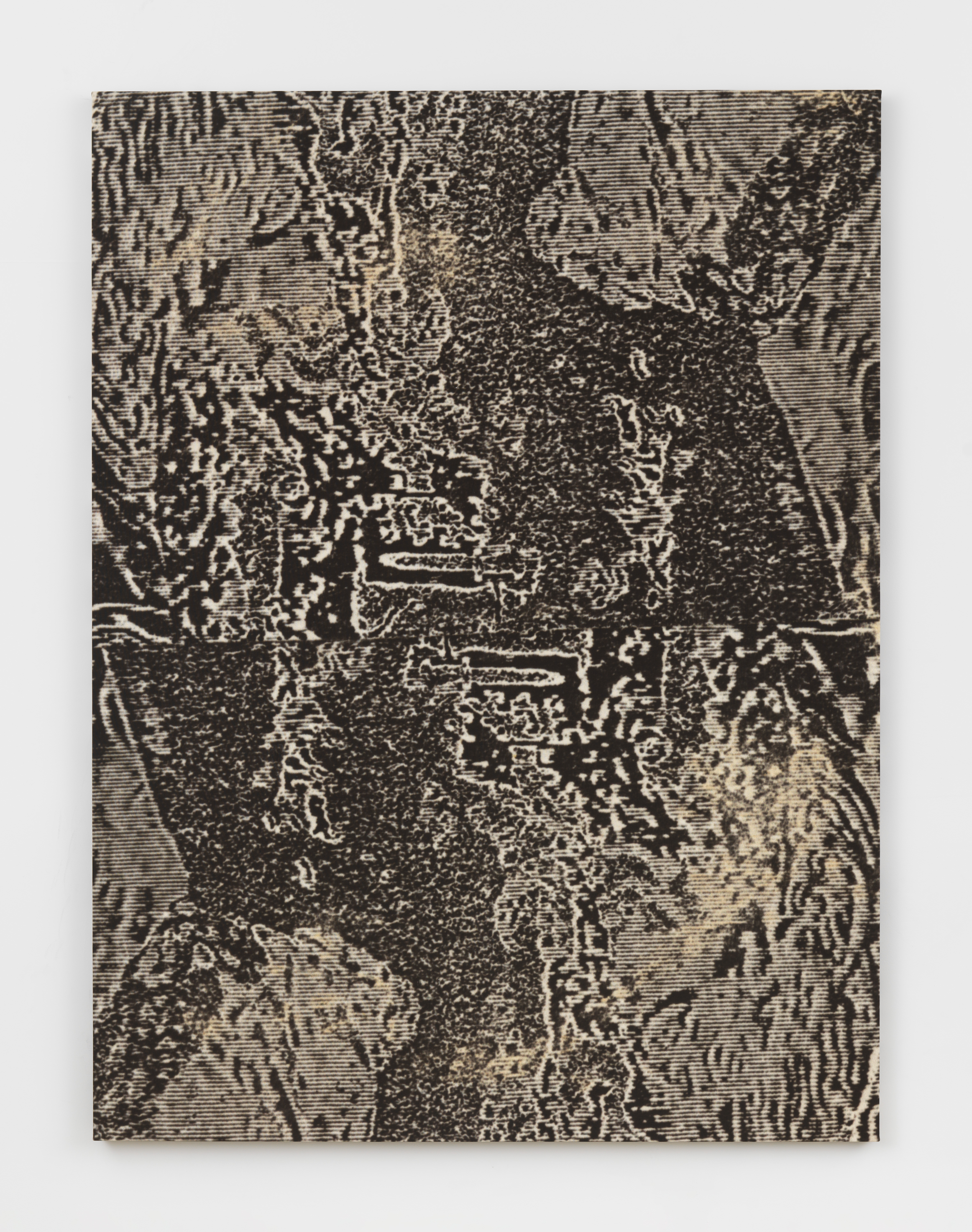 Joseph Nechvatal, Without Chains, 1990, Computer-robotic assisted acrylic painting on canvas, 96 x 72 in.