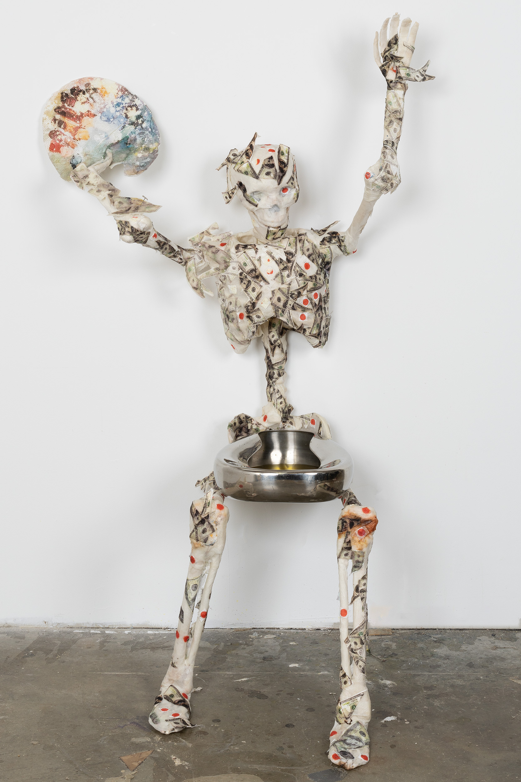 Monsieur Zohore, Tableaux / Vivant, 1993-2024, Mixed Media on Fiberglass, Bed Pan, 54 x 30 x 17 in.