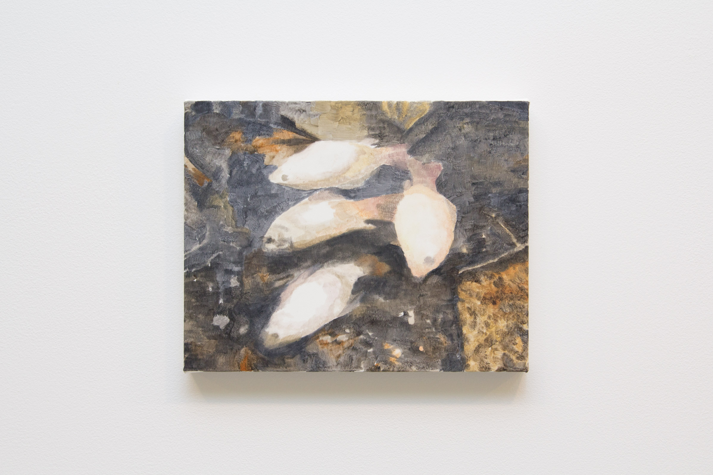 Lucien Smith, Untitled 001 (Dead Fish), 2017, oil on linen, 8h x 10w in.