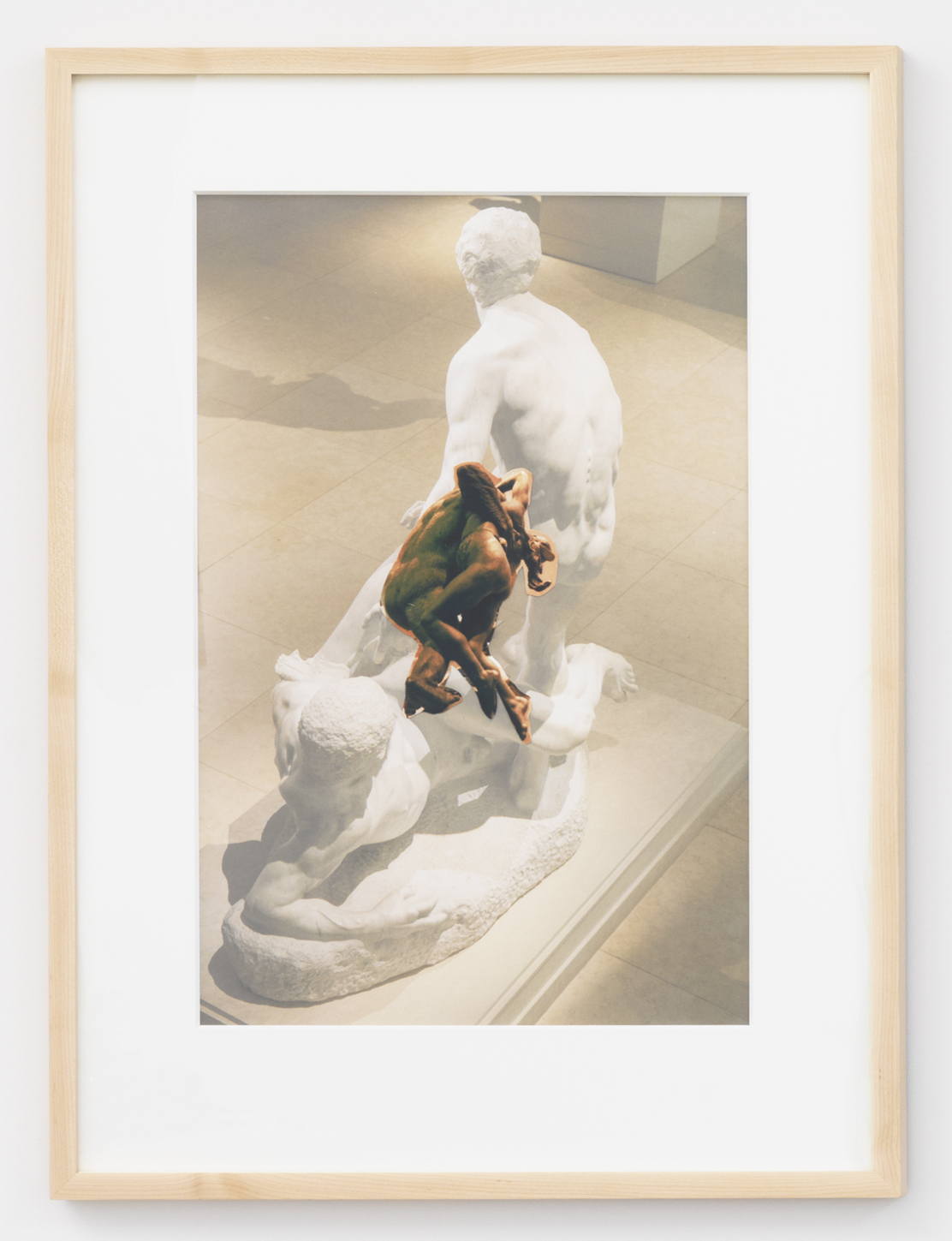 Aura Rosenberg and Adam Marnie, Je sens deux hommes, un gorille et une femme en moi, 2017, inkjet photo collage, framed: 26.4h x 19.6w in.